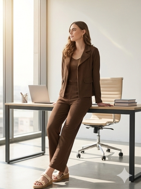 Office Pantsuit Set with Jacket & Trousers